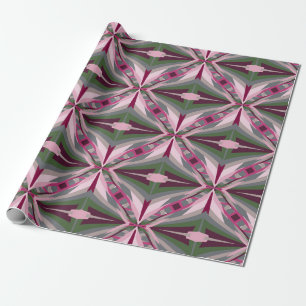 Pretty In Pink And Green Stretched Color Block Wrapping Paper