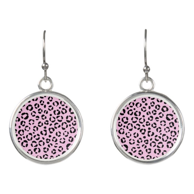 Pretty in Pink Animal Print Earrings (Front)