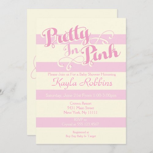 Pretty in Pink Baby Shower Invitations