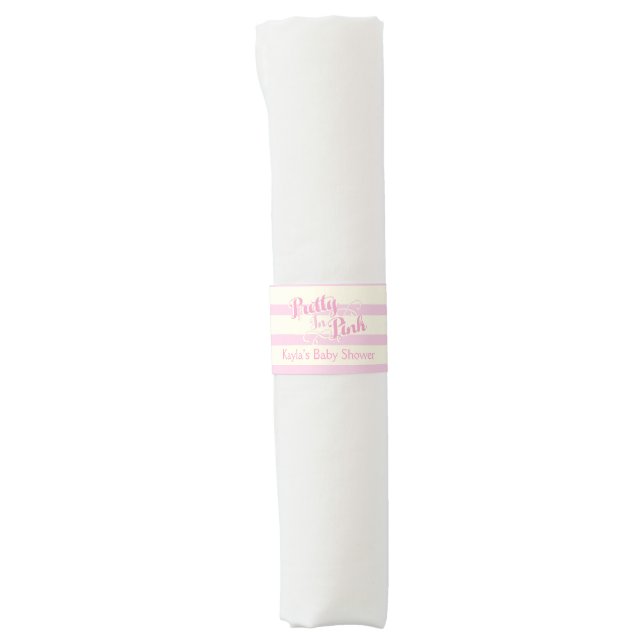 Pretty in Pink Baby Shower, Napkin Bands (Front)
