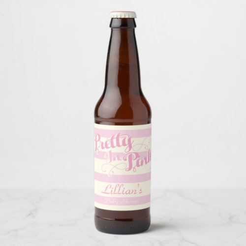 Pretty in Pink Baby Shower Wine Label