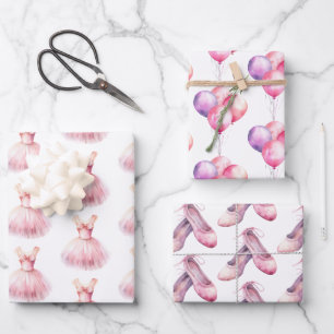 Pretty in Pink Ballet Dress Wrapping Paper Sheets