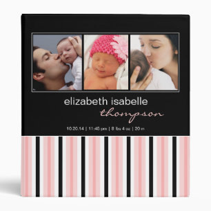 Pretty in Pink & Black Baby Girl Photo Binder