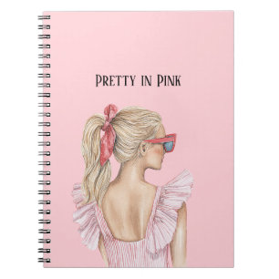 Pretty in Pink Blond Girl Notebook