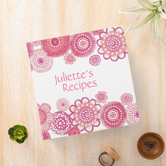 Pretty in Pink Blossoms Recipe Book Binder (Creator Uploaded)