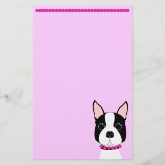 Pretty in Pink Boston Terrier Stationery