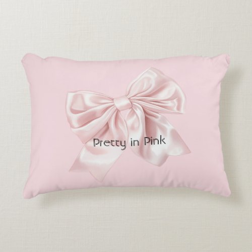 Pretty in Pink Bow Accent Pillow