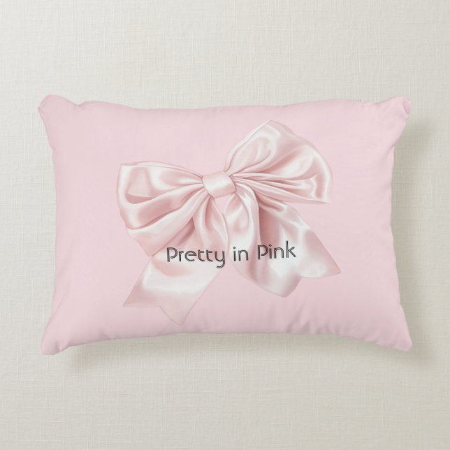 Pretty in Pink Bow Accent Pillow (Front)