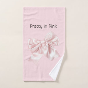 Pretty in Pink Bow Bath Towel Set
