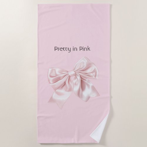 Pretty in Pink Bow Beach Towel