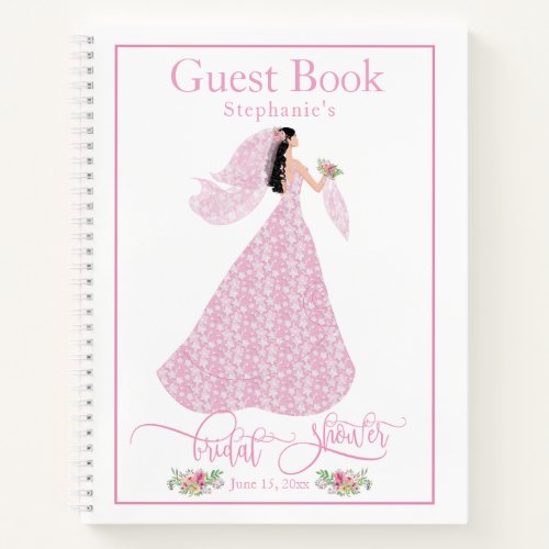 Pretty In Pink Bridal Shower Guest Book