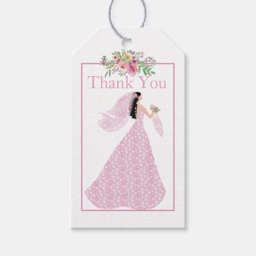 Pretty In Pink Bridal Shower Thank You Gift Tags