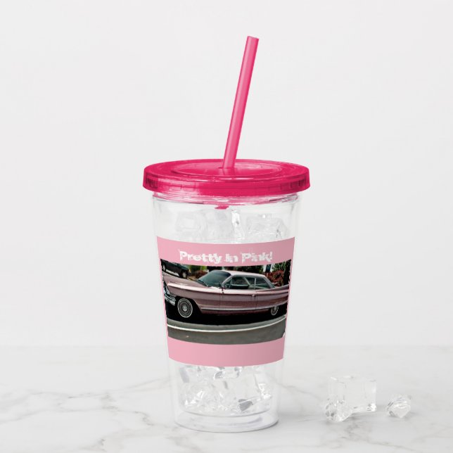Pretty In Pink Cadillac Acrylic Cup (Back Ice)
