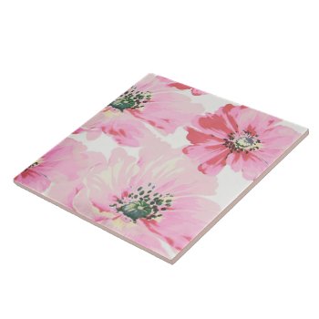 Pretty In Pink Ceramic Tile by efhenneke at Zazzle