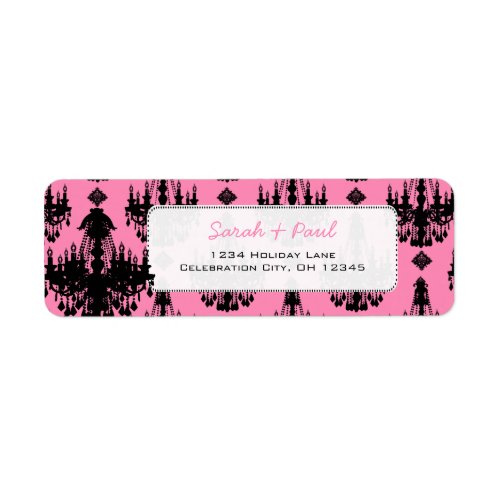 Pretty in Pink Chandeliers Return Address Label