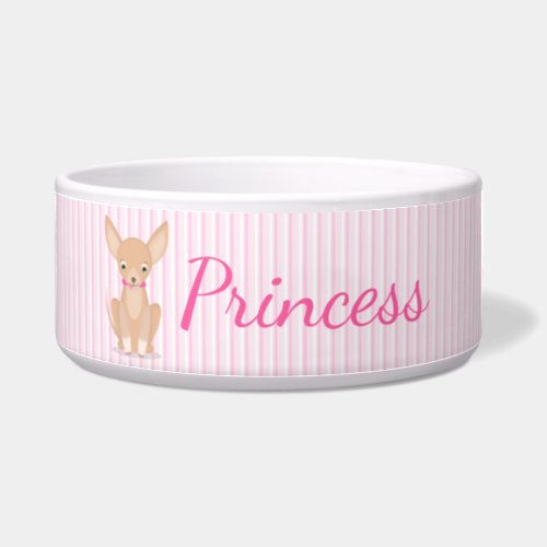 Pretty in Pink Chihuahua Bowl