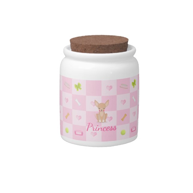Pretty in Pink Chihuahua Candy Jar (Front)