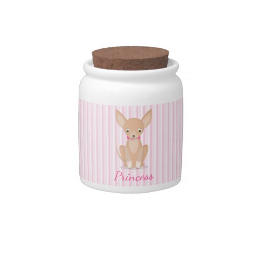 Pretty in Pink Chihuahua Candy Jar