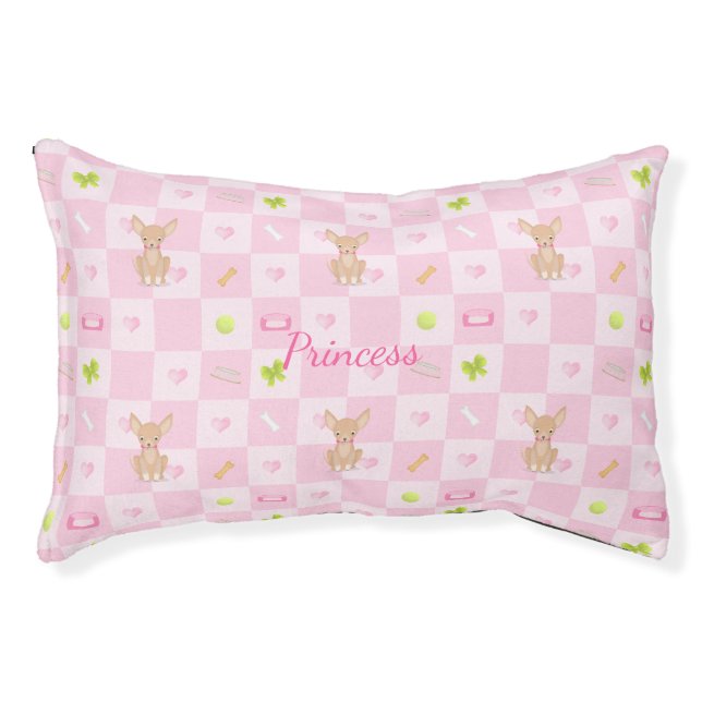 Pretty in Pink Chihuahua Pet Bed (Front)