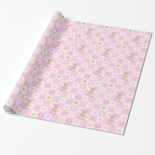 Pretty in Pink Chihuahua Wrapping Paper