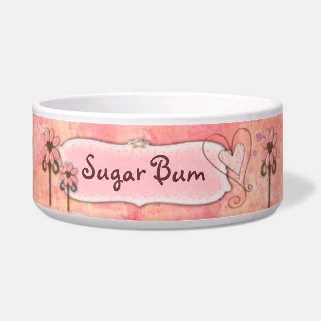 Pretty in Pink Custom Name Bowl (Front)