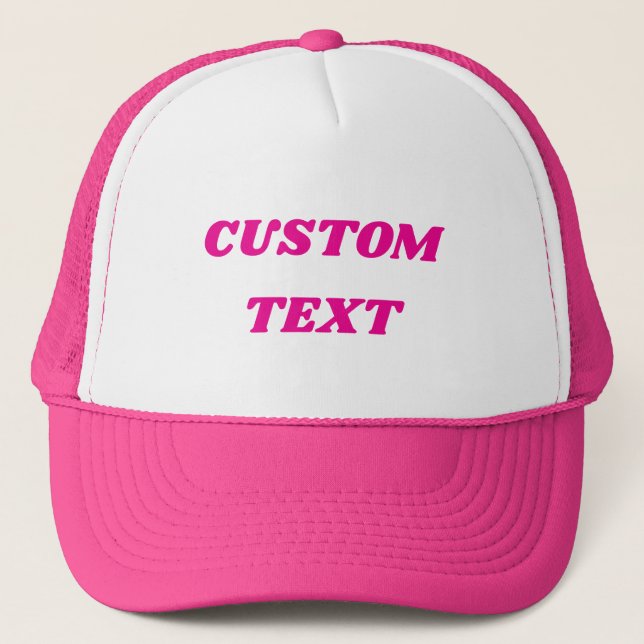 Pretty in Pink Custom Text Trucker Hat (Front)