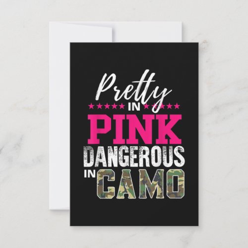 Pretty In Pink Dangerous In Camo Hunting Invitation