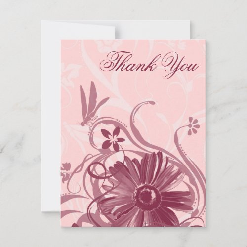 Pretty In Pink Dragonfly Thank You Cards