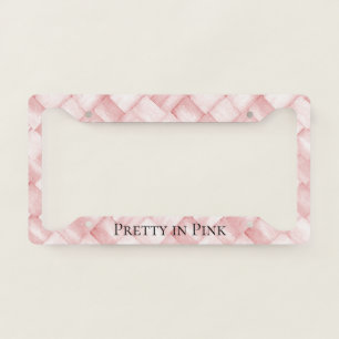 Pretty in Pink Faux Basket Weave License Plate Frame