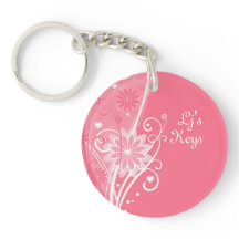 Pretty in Pink Floral Key Chain