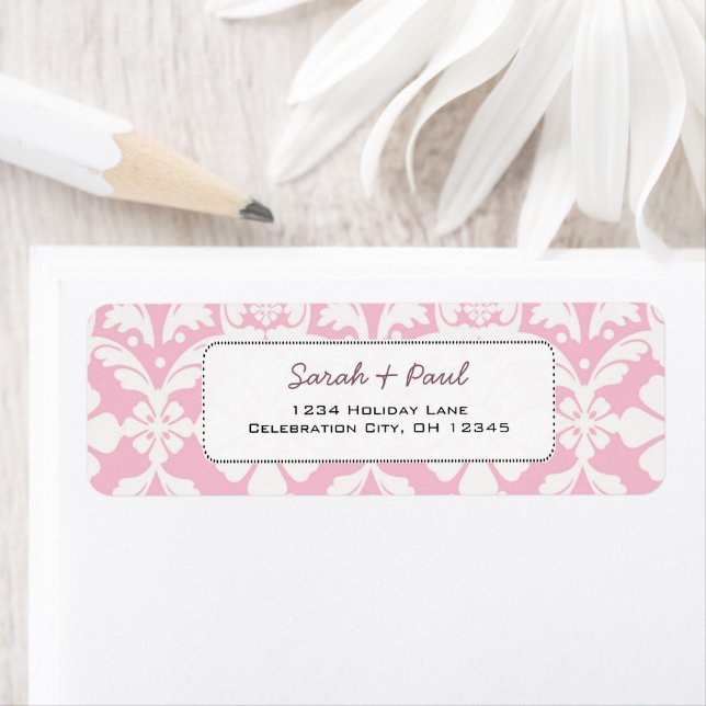 Pretty in Pink Flowers Return Address Label (Insitu)