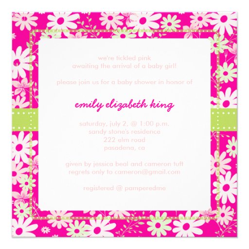 Pretty In Pink Baby Shower Invitations 8