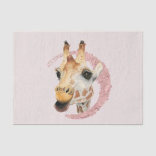 Pretty in Pink Giraffe Watercolor Painting Tissue Paper