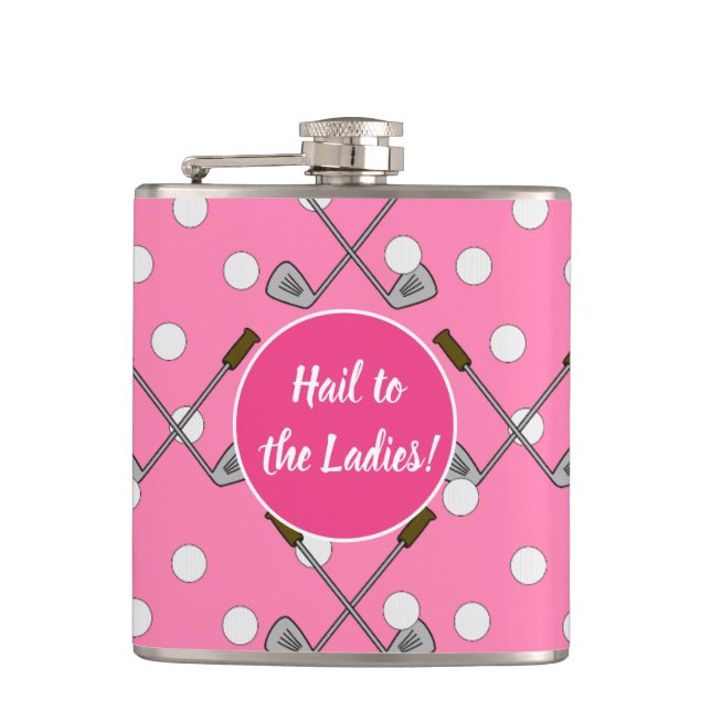 “Pretty in Pink Golf Flask” Flask (Front)