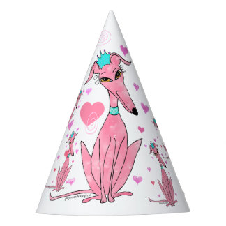 Pretty In Pink Greyhound Party Hat
