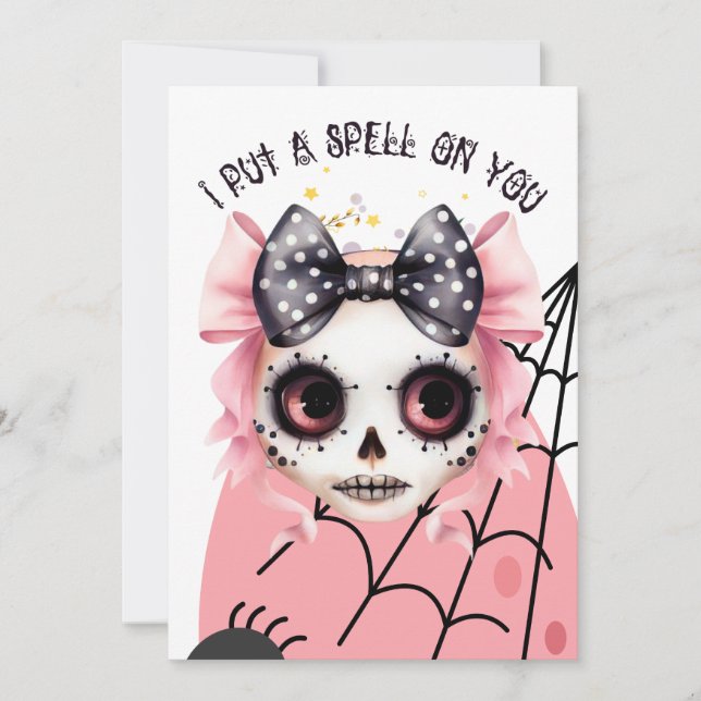 Pretty in Pink Halloween Soiree  Invitation (Front)