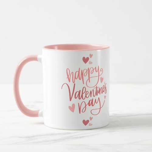 Pretty in Pink Happy Valentines Day Design Mug