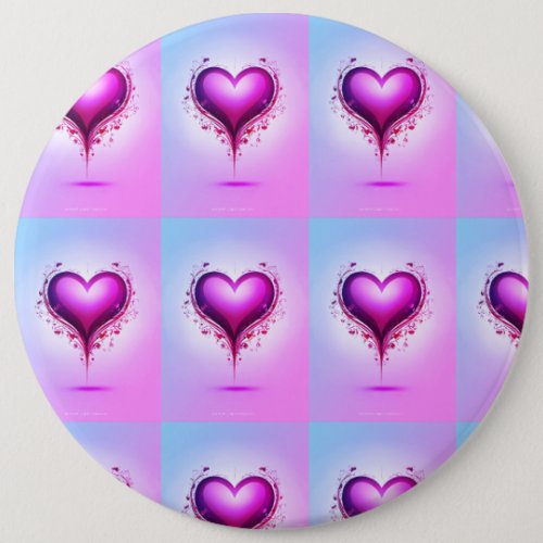 Pretty in Pink Heart Print Button 
