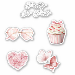 Pretty in Pink Heart Sunglasses Sticker