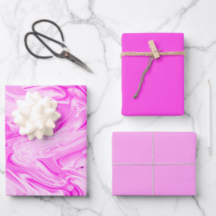 Pretty In Pink Hot Pink Blush Pink Wrapping Paper Sheets