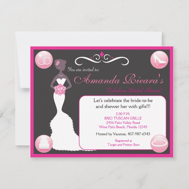 Pretty In Pink Invitation (Front)