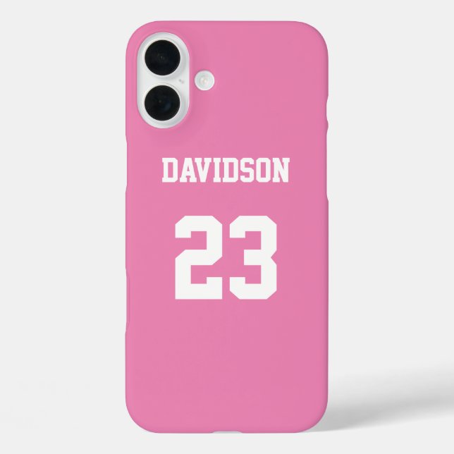 Pretty in Pink Jersey Name Number Case-Mate iPhone Case (Back)