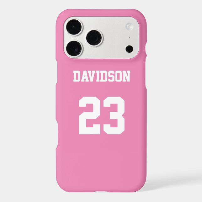 Pretty in Pink Jersey Name Number Case-Mate iPhone Case (Back)