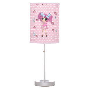 Pretty in Pink Kawaii Girl PinkyP Table Lamp