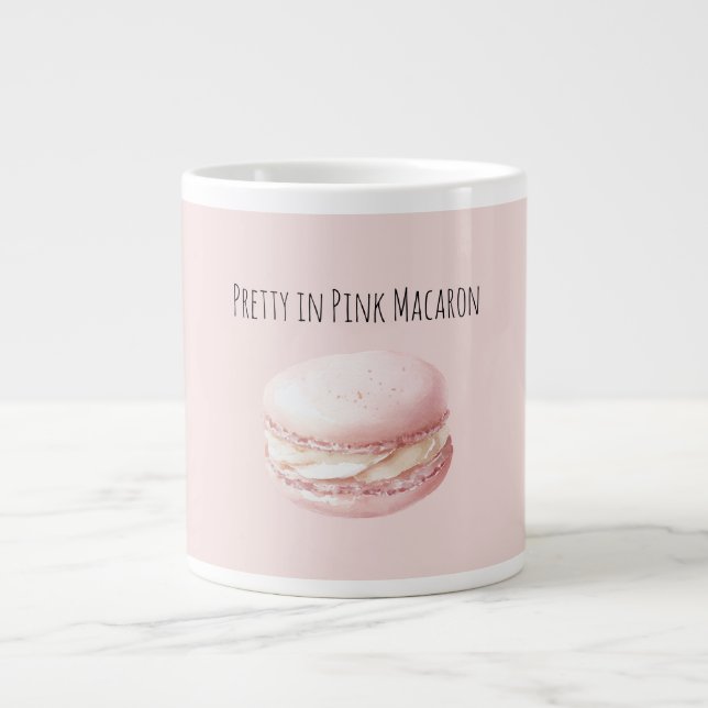 Pretty in Pink Macaron Giant Coffee Mug (Front)