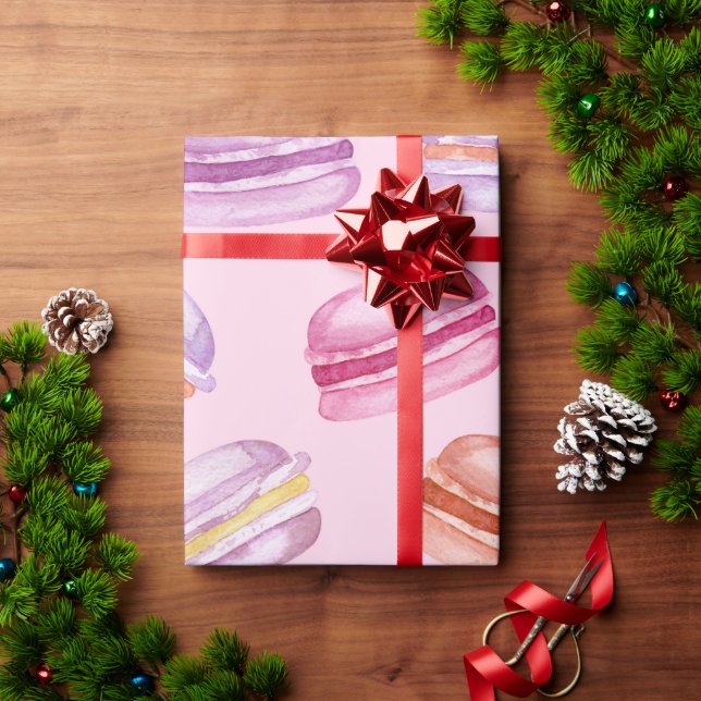 Pretty in pink Macarons Wrapping Paper (Holiday Gift)