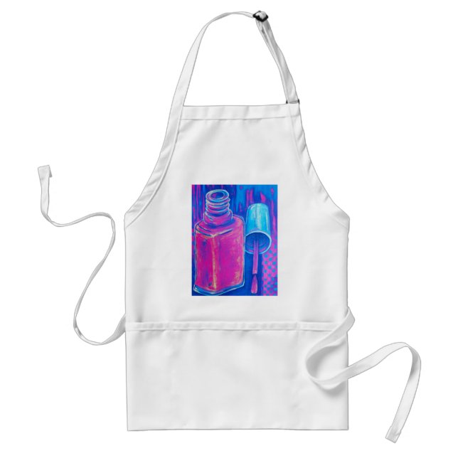 Pretty in Pink Nail Polish Adult Apron (Front)