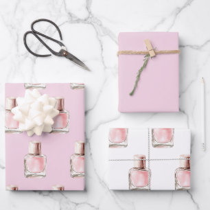 Pretty in Pink Nail Polish Birthday Wrapping Paper Sheets