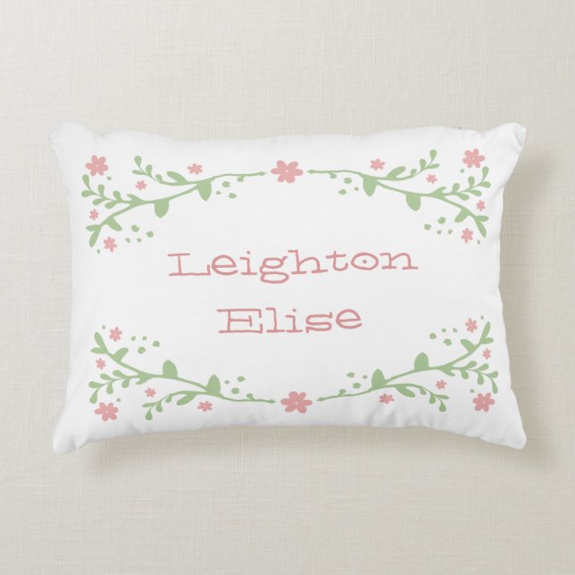 Pretty in Pink Name Pillow (Front)