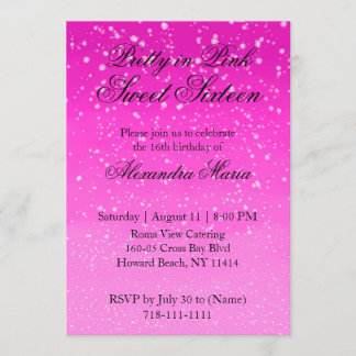 Pretty in Pink Ombre Sweet 16 Invitation